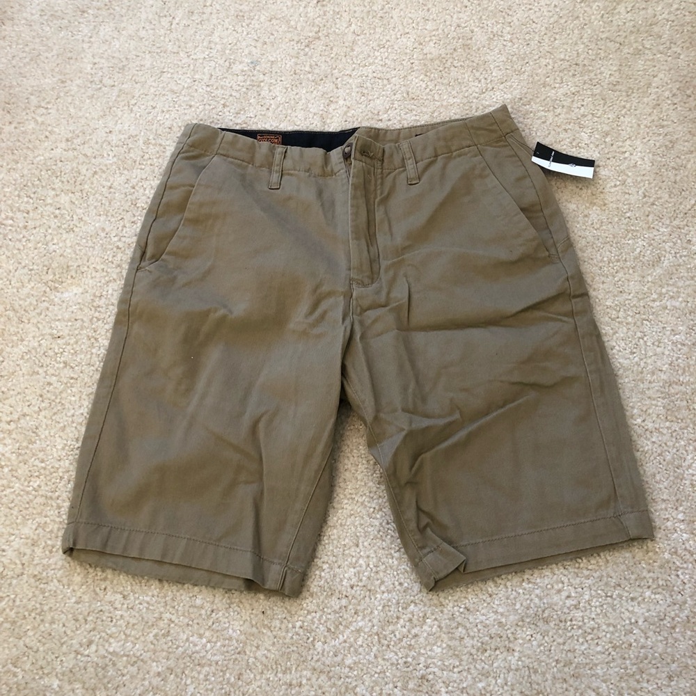 Volcom dark khaki shorts